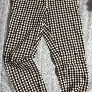 Loft black/brown/white checkered dress pants. Women’s size 6.